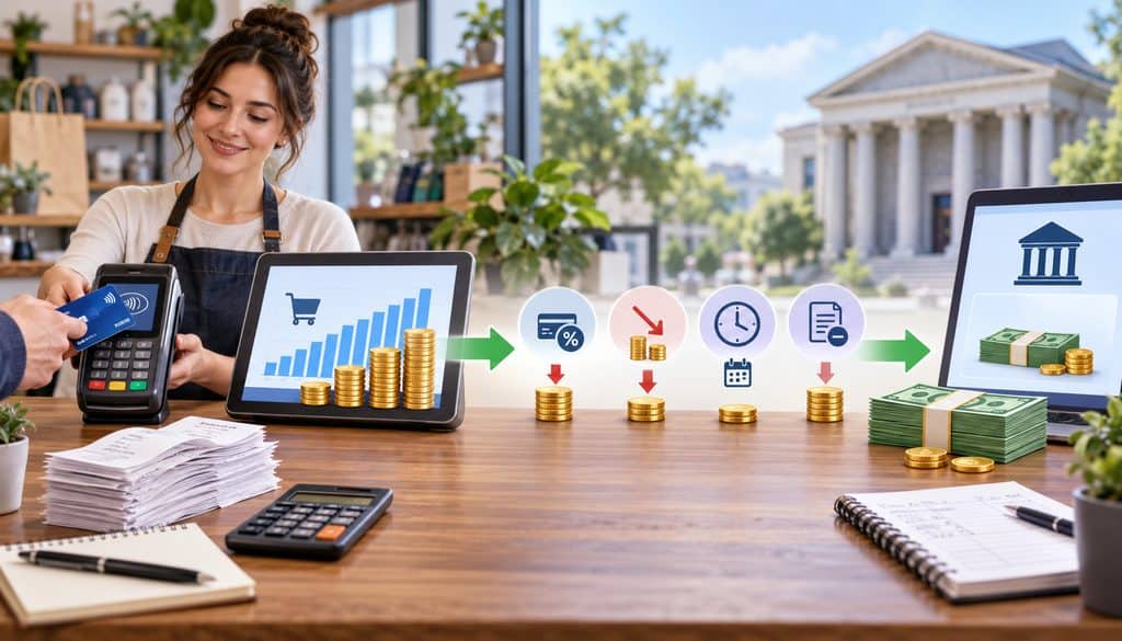 Card sales, processing deductions, and the resulting bank deposit